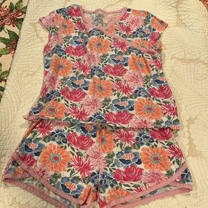 Garnet Hill Asian Wrap Organic Green Cotton Pajamas